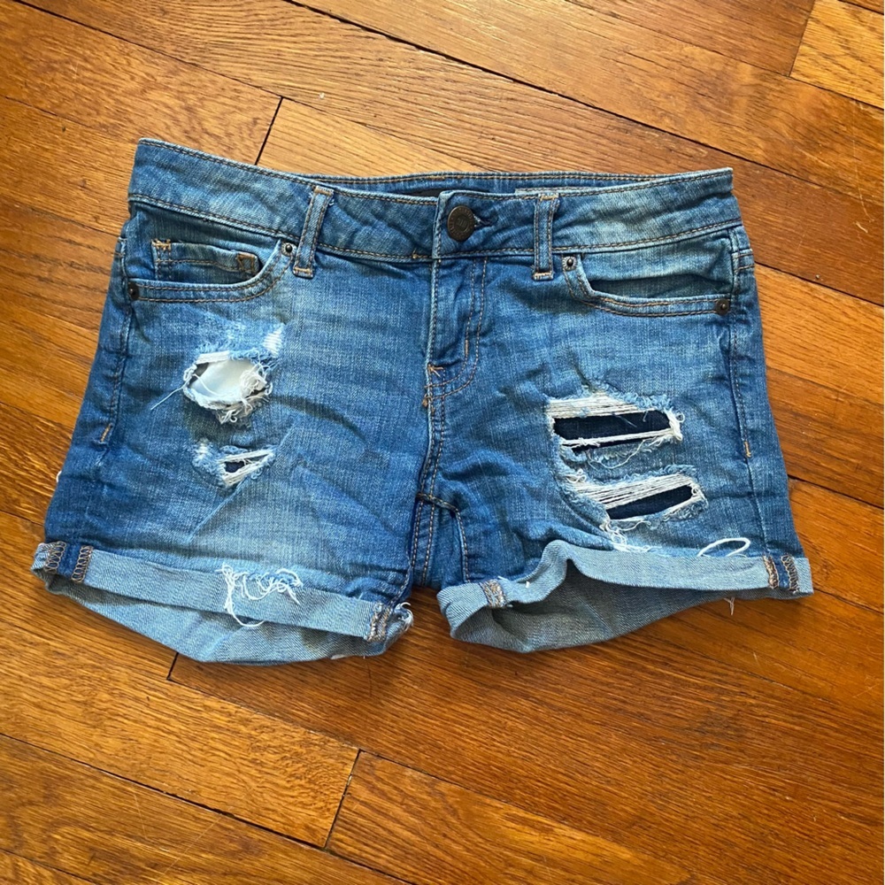 Aeropostale Ripped Blue Jean Shorts